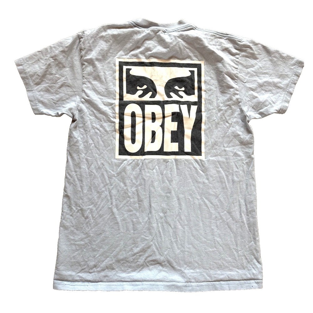 Obey Men's Logo Graphic T-Shirt Light Powder Blue Size‎ Medium